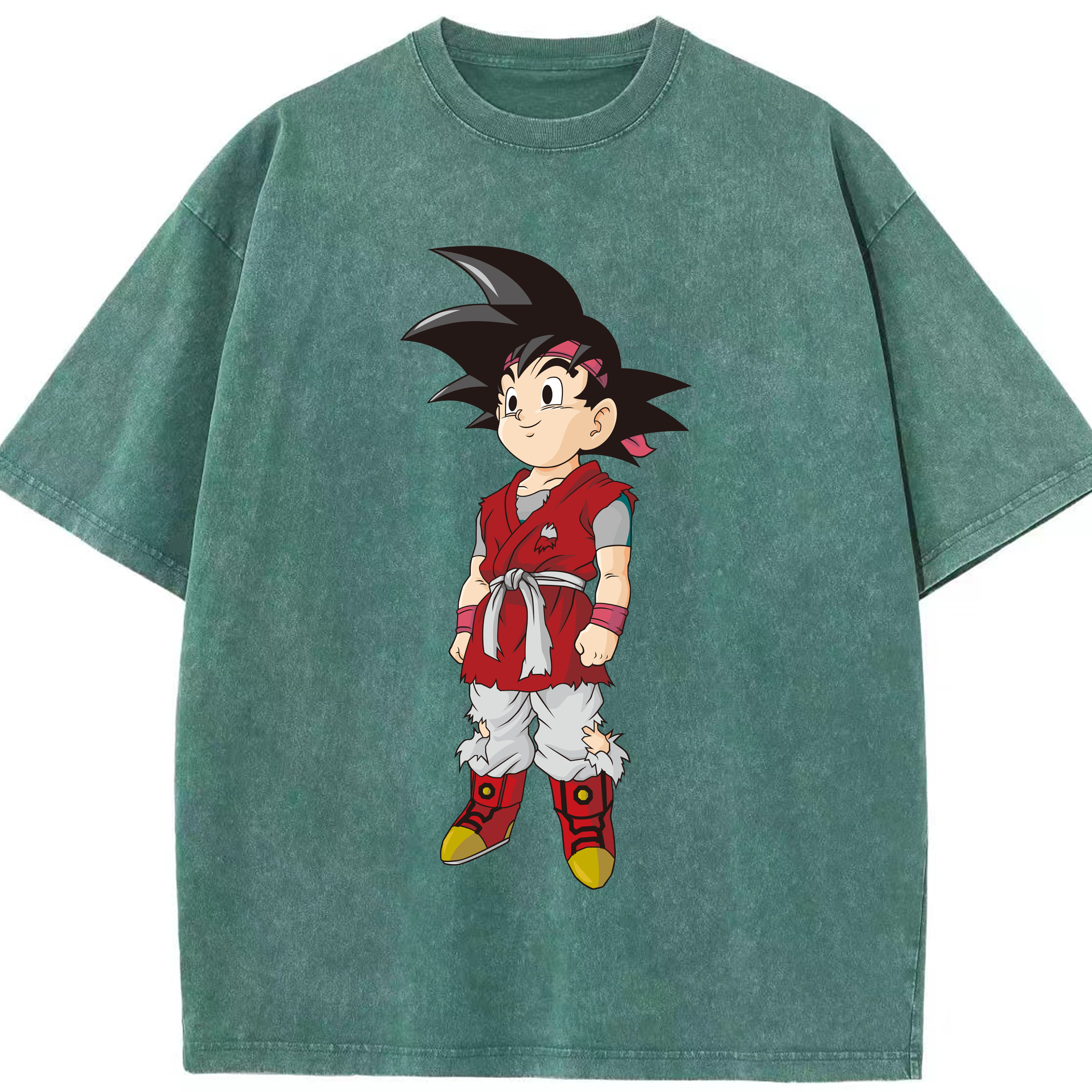 （画像用） ドラゴンボール 孫悟空（そん ごくう）Son Goku カカロット DRAGON BALL Kakarotto 綿100% ヴィンテージ風 半袖Tシャツ（フロントプリント）